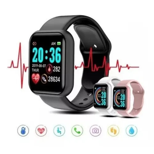 Smartwatch D20 - Relógio Inteligente y68 Esportivo Bluetooth Android/iOS